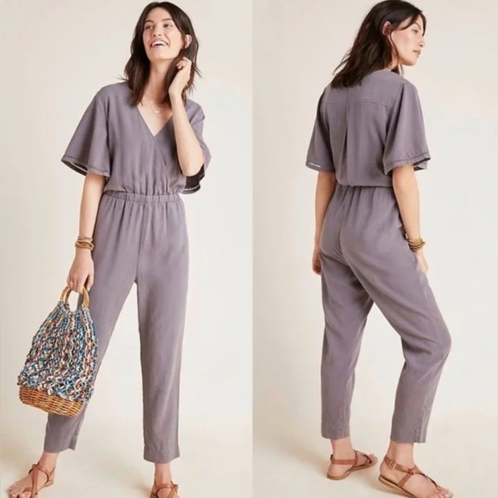 Anthropologie Cloth & Stone Grey Gulpiyuri Jumpsuit